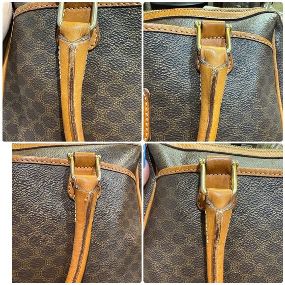 VTG Celine Macadam Boston Bag Brown Coated Canvas Leather Satchel w AUTH COA - Picture 16 of 16